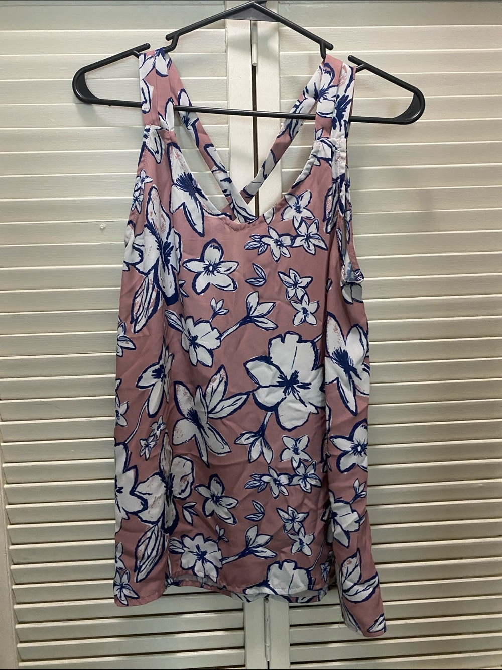Pink Lily Blush Pink Floral Crisscross Top